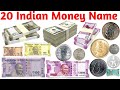 20 भारतीय पैसे के नाम | Indian Money Names for Kids with Pictures & Sound Effects Video