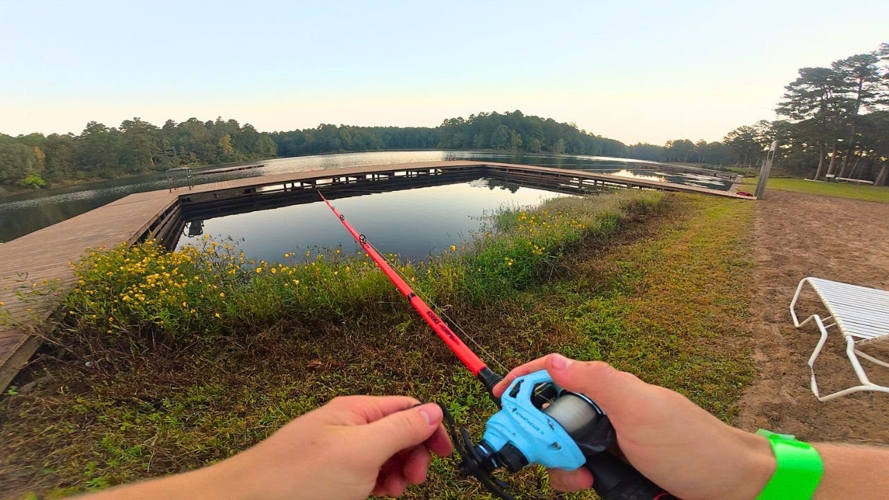 Topwater Bass Fishing a Private Lake!!