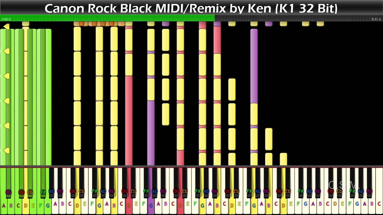 [Black MIDI] Jerry C - Canon Rock (Canon in D Major Remix) Black Remix/MIDI