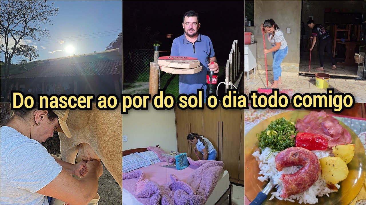 FAXINA DE RESPEITO na casa da roça🧹Lida com os animais🐮🐔NOITE DA PIZZA🍕 