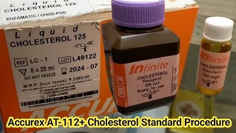 Accurex AT-112+ Cholesterol Standard Procedure || Cholesterol Test Procedure | Process of Erba Meril