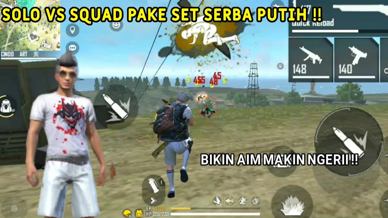 PAKE SET SERBA PUTIH || LANGSUNG SOLO VS SQUAD - YouTube