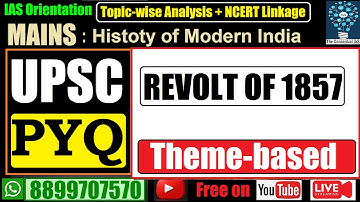 Modern Indian History PYQs for UPSC: REVOLT of 1857 (#upsc_mains )