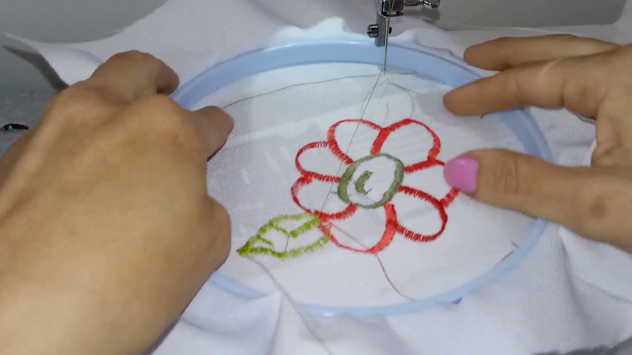 bordado ponto cheio na Elgin genius plus  com bastidor