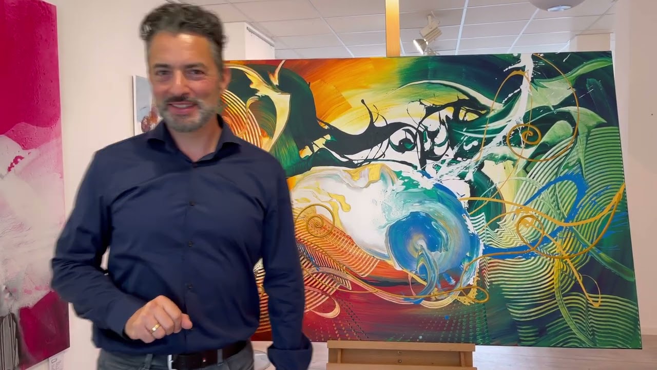 Acrylgemälde von Gia Hung: "Raum-Zeit-Blase I"