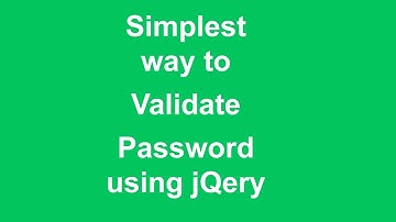Password Validation in jquery |  Kumar Coding House