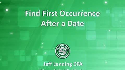 Retrieve First Occurrence After a Date