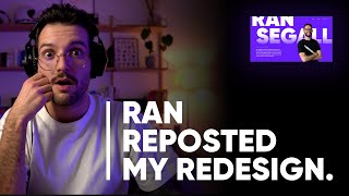 Ran Segall reposted my redesign of his website! Guide