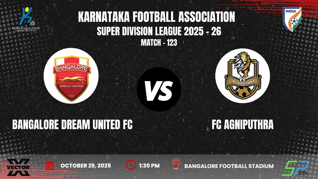 KSFA | SUPER DIVISION LEAGUE 2025 - 26 | R - 13 | BANGALORE DREAM UNITED FC VS FC AGNIPUTHRA