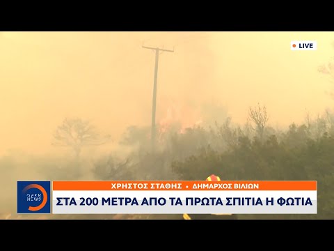 Δήμαρχος Βιλίων: Οι φλόγες βρίσκονται στα 30 μέτρα από τα σπίτια | 18/8/2021 | OPEN TV