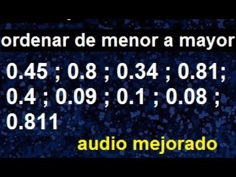 Ordenar De Menor A Mayor Numeros Decimales Creciente Ascendente