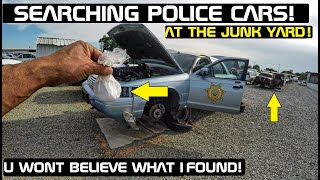 Searching Police Cars At the Junkyard! You wont believe what I found! Crown Rick Auto