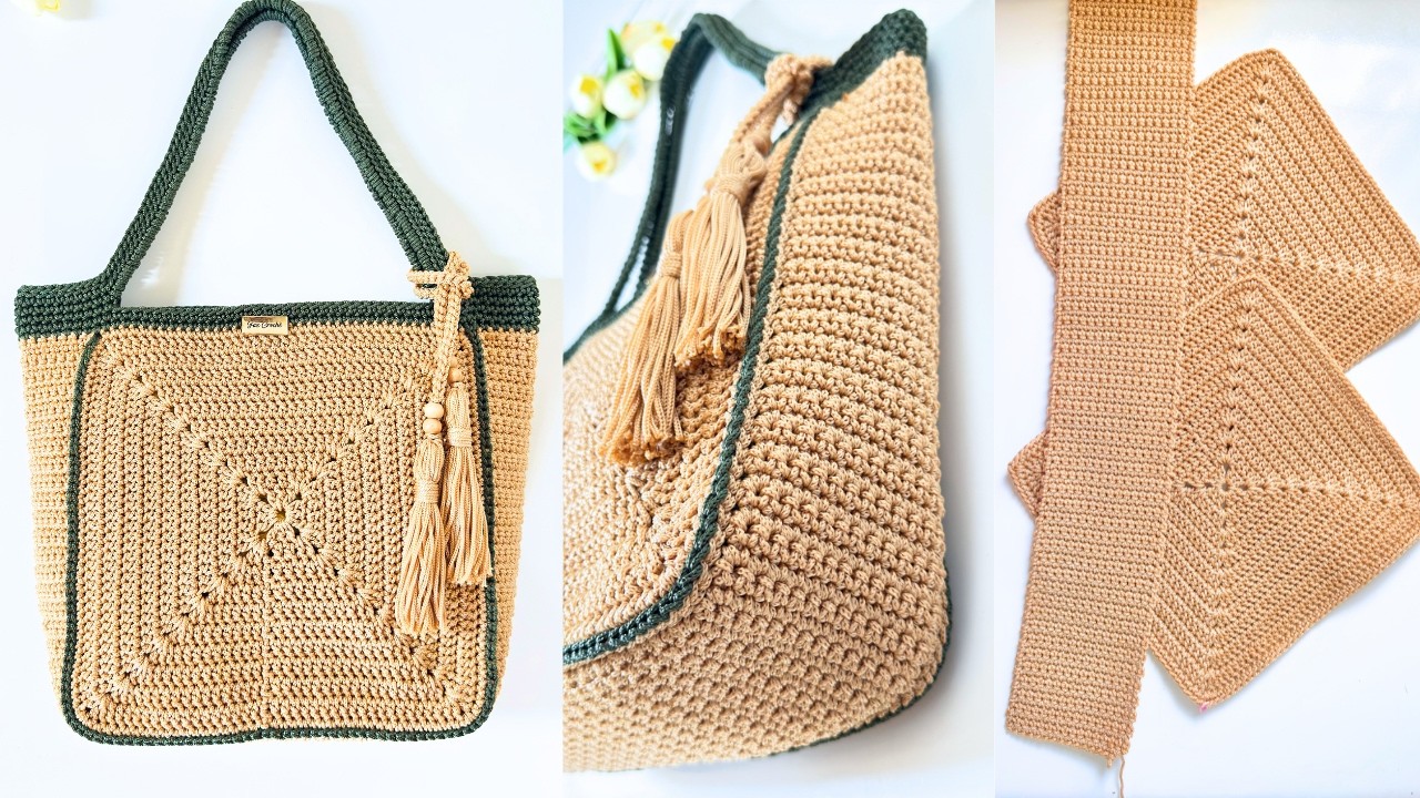 Удивительная вязаная крючком сумка-тоут