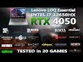 Lenovo LOQ Essential- Intel i7 12650HX + RTX 4050 Gaming Benchmark Test | Tested in 20 Games |