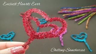 Easiest Heart Making Ever | Chenille Wire Heart | Pipe Cleaner Wire Heart | Valentine's Day Crafts