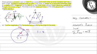 Three particles A, B and \( \mathrm{C} \) each of mass \( \mathrm{m...