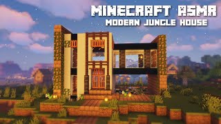 Minecraft ASMR For Sleep ⛏️ Building a Modern Jungle House 🏡 Close Ear to Ear Whispers