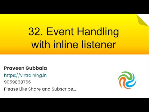 Event Handling with inline || Javascript Foundation Training Videos In telugu || Video 32