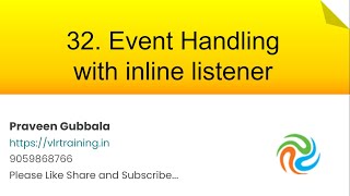 Event Handling with inline || Javascript Foundation Training Videos In telugu || Video 32