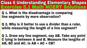 Class 6 Ex 5.1 Q 1 to Q 3|Understanding Elementary Shapes | Chapter 5 |Exercise 5.1| NCERT Solutions