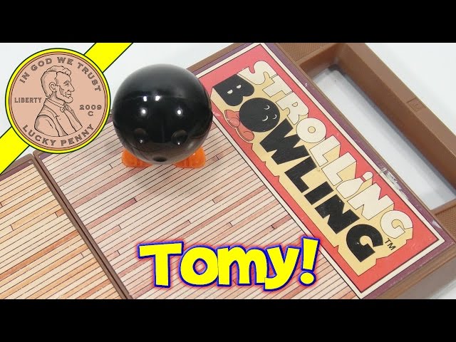 Tomy Strolling Bowling Mini Game - Bowling Ball Wind Up Toy! - YouTube