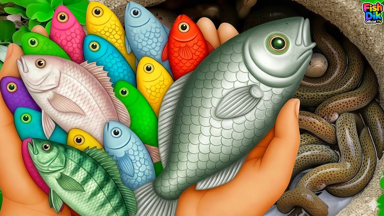 Catching Amazing Fish In Mini Pond, River Fish, Fissh, Rice Field, Koi Fish, Colorful Fish,Cute Fish