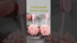 DIY Beaded earrings PomPom/Jewelry tutorial #Shorts