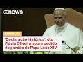 Papa Leão XIV pede perdão por demora da Igreja Católica em condenar a escravidão