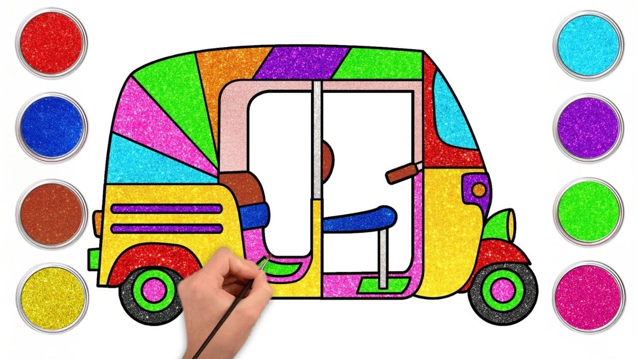 Como Desenhar um Riquixá | Desenhe Tuk-Tuk | Aprenda a Desenhar Veículos | Chiki Art Brasil