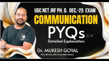 UGC NET Paper 1 Communication Most Imp. PYQs || Dr. Mukesh Goyal #ugcnetpaper1 #jrfpreparation
