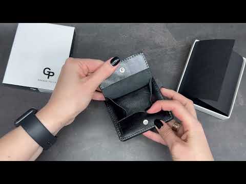 Чёрный кожаный портмоне из гладкой кожи Grande Pelle 537610 video