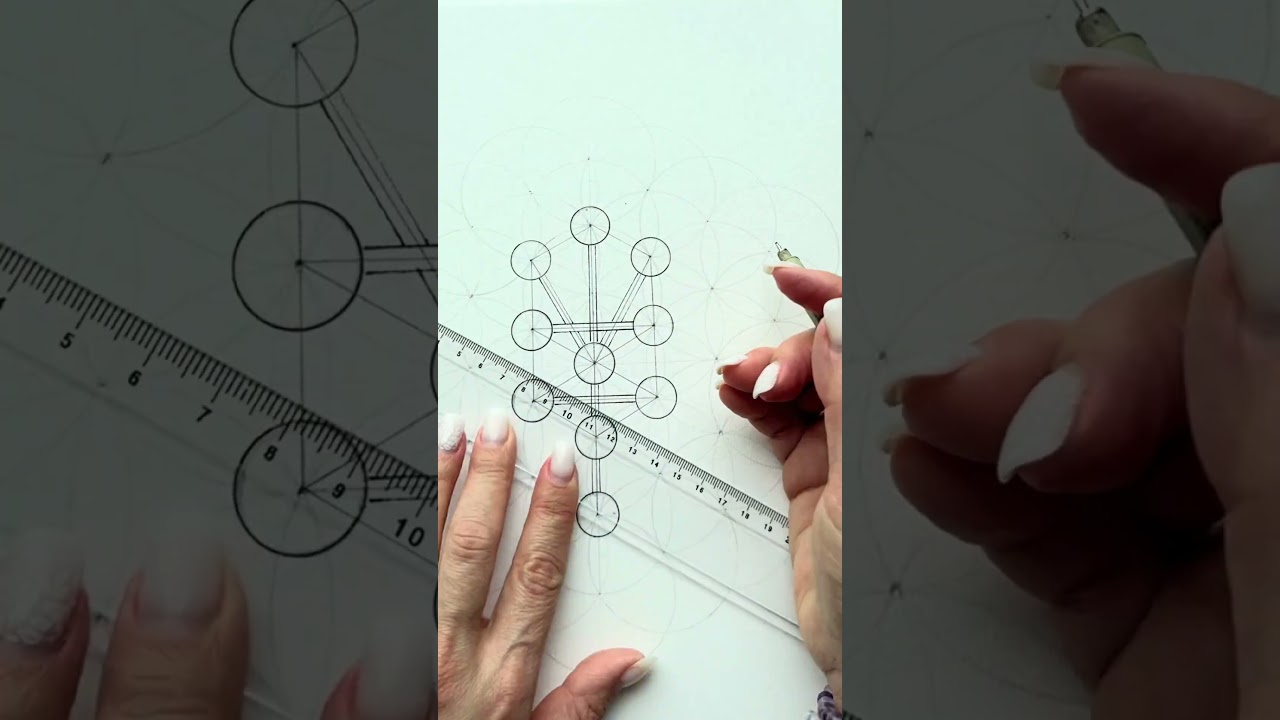 How to Draw a Tree of life Kabbalah | Sacred Geometry