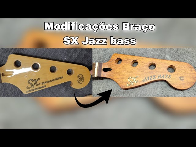 SX Jazz Bass Neck - Standard Fender Transformation - Roasted Maple
