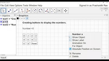 Class-11: Create buttons to display numbers using Geogebra.