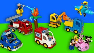 Lego DUPLO Toy Cars - Fire Truck, Excavator, Ambulance, Police Cars for Kids