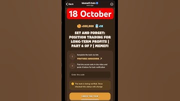 MemeFi YouTube video code today 18 October | MemeFi YouTube video secret code today | #crypto