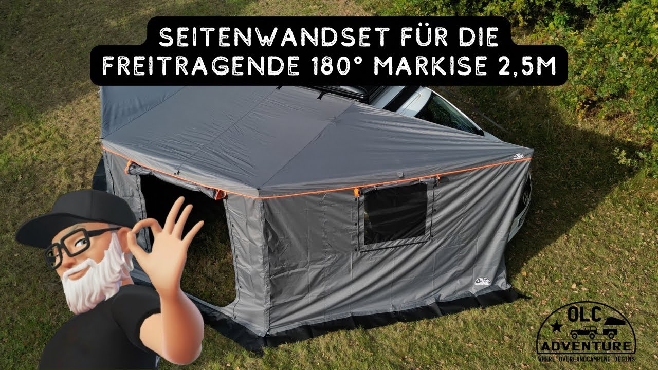Seitenwandset für die 180° Markise 2,5m
