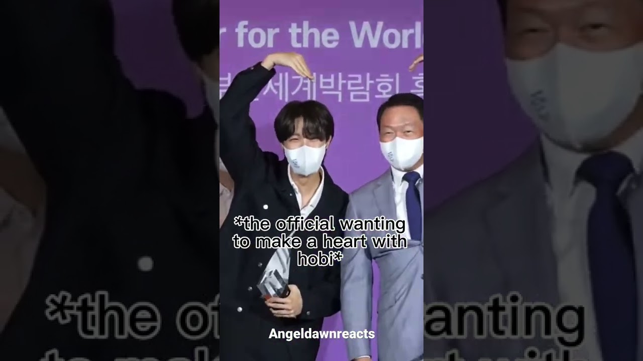 Jin copying hobi’s heart with the Busan expo official 