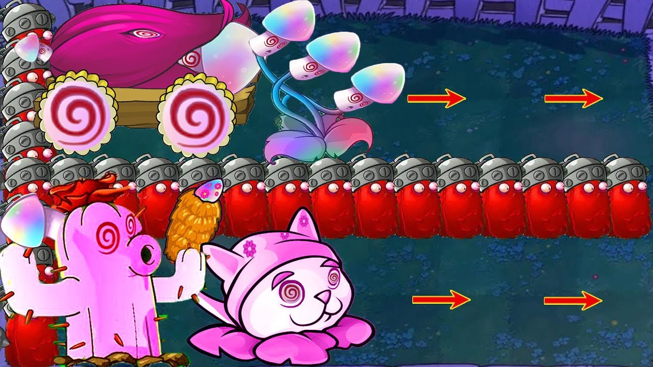 Hypno Threepeater Cannon vs Hypno spikes vs Dr.Zomboss vs 999 Gargantuar Plants vs Zombies hack