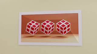Floating cubes optical illusion