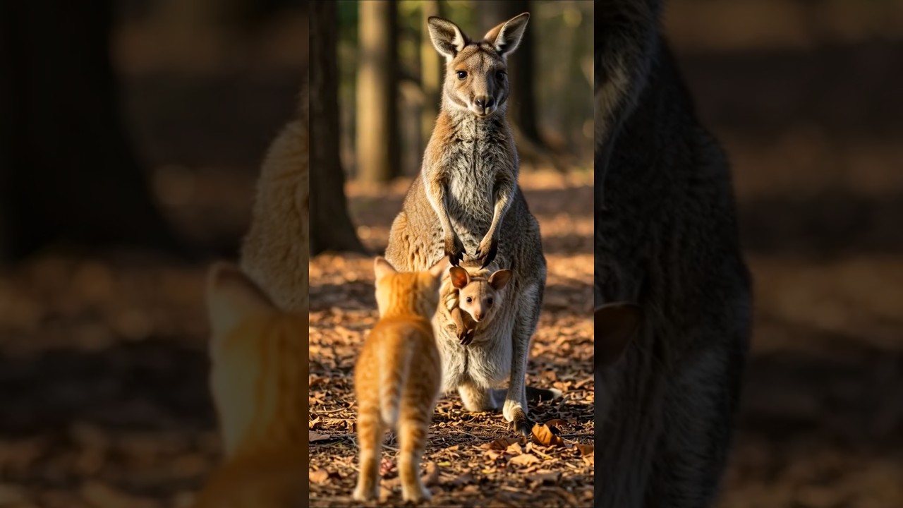 Kangaroo and Cat's Forest Meeting
