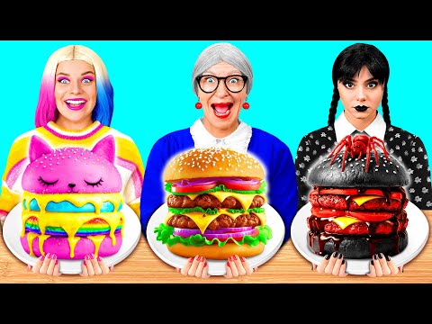 Wednesday Vs Grandma Cooking Challenge Amazing Kitchen Recipes By AZaZa Challenge