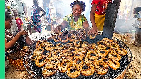 Eating in Africa’s Biggest Floating Slum!! Seafood Factories!!