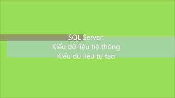SQL Server-S: Bài 2. Kiểu dữ liệu hệ thống, kiểu dữ liệu tự tạo