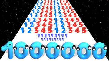 NUMBER MASTER 3D RUN - Level Up Satisfying Big Number Count Master Gameplay (Infinity Number Merge)