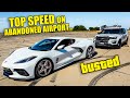 POLICE PULL OVER C8 CORVETTE OWNER WHILE ATTEMPTING TOP SPEED RUN ON ABANDONED AIRPORT...