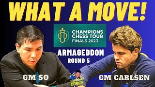 NABIGLA LAHAT SA SACRIFICE NI WESLEY! Carlsen vs So! Champions Chess Tour finals ARMAGEDDON