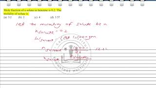 Mole fraction of a solute in benzene is 0.2. The molality of solute is
