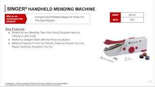 Singer Stitch Sew Quick | Handheld Mending Device | Product Demonstration