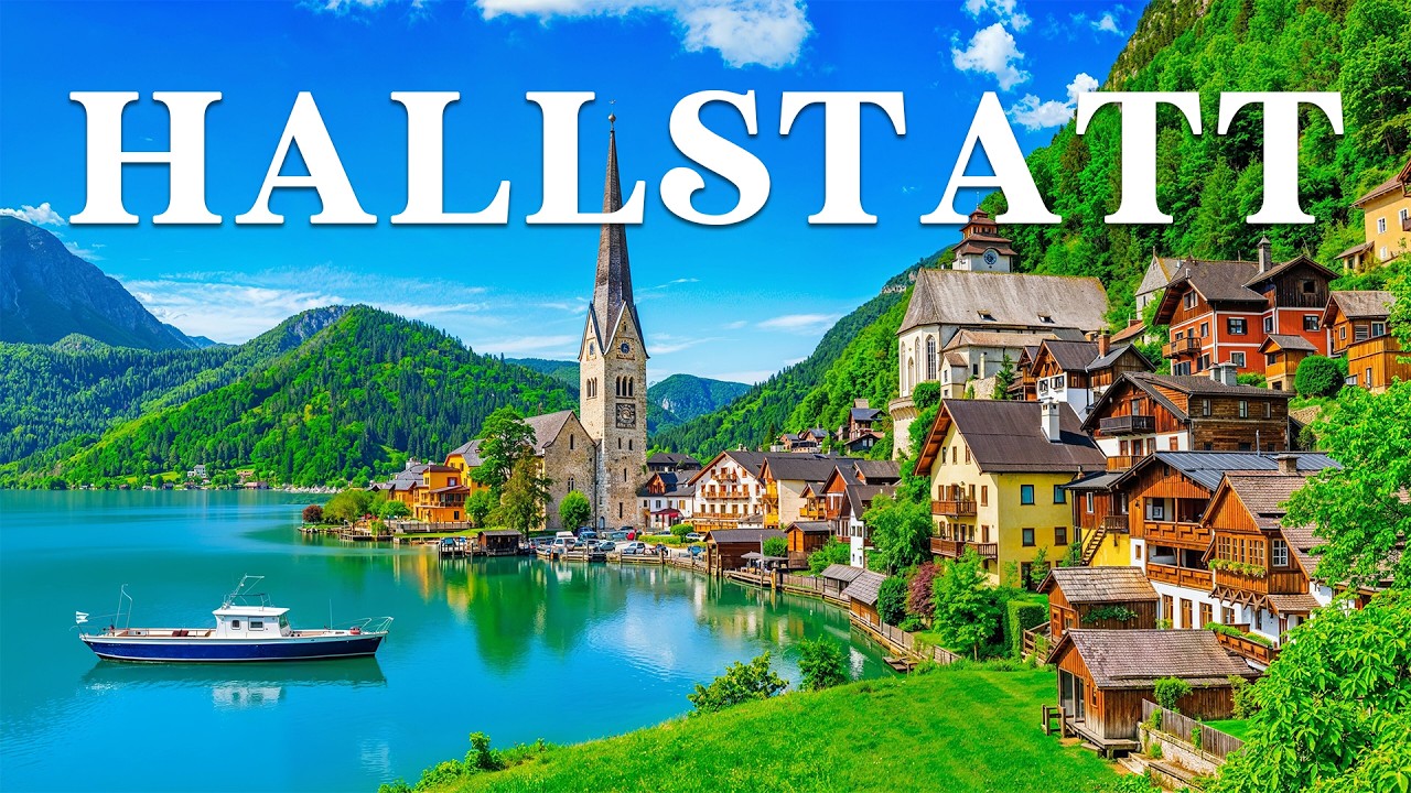Hallstatt Østerrike 4K | Snødekte landsbyer, krystallklare innsjøer og tidløs skjønnhet